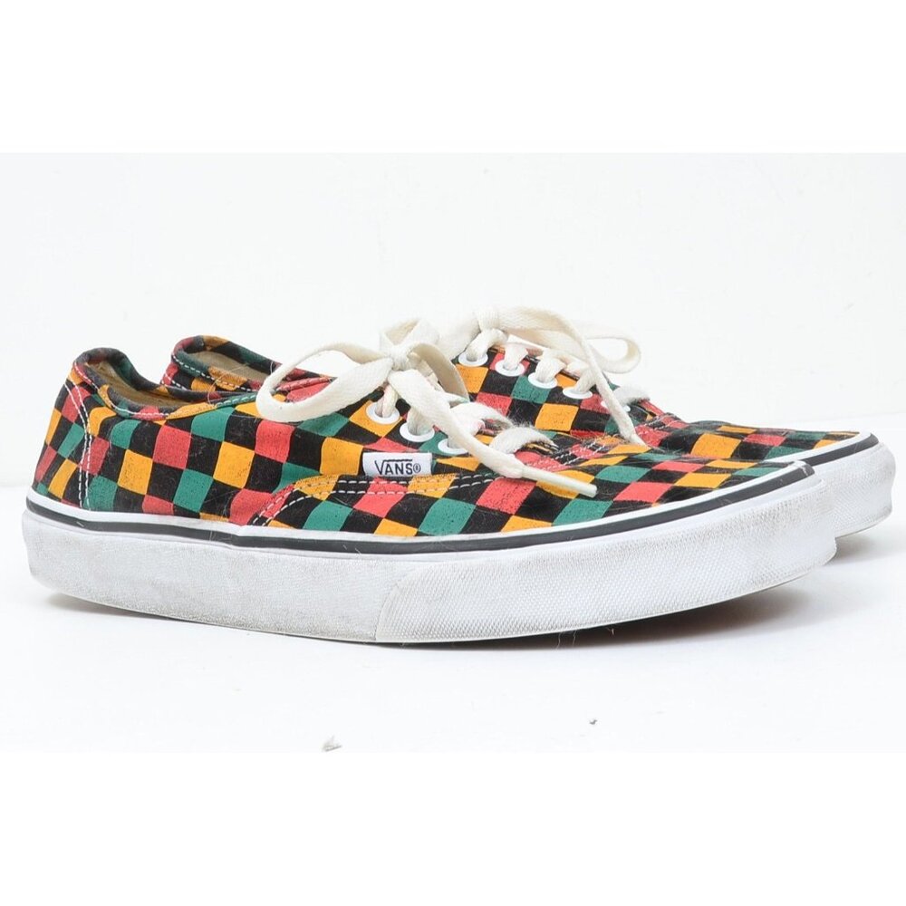 VANS‎ Authentic RASTA Mens 8.5 Women 10 Multi-color Checkerboard Checkers Shoes